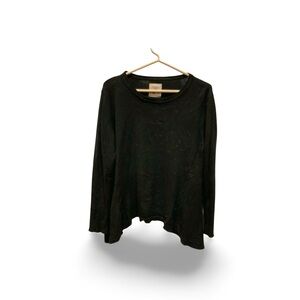 Wanama Knits Black Asymmetrical Hem Pullover Sweater Size M/42